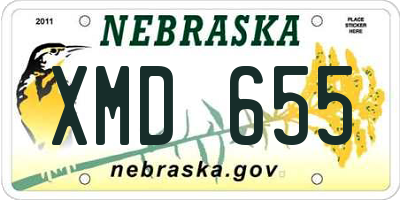 NE license plate XMD655
