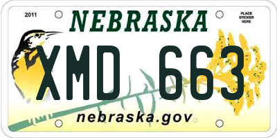 NE license plate XMD663