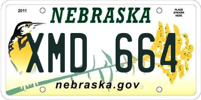 NE license plate XMD664