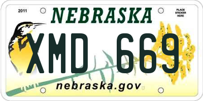 NE license plate XMD669