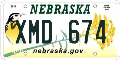 NE license plate XMD674