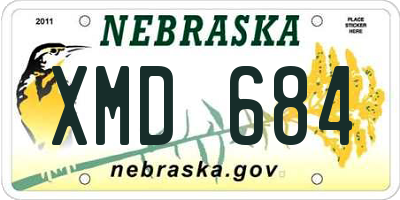 NE license plate XMD684
