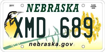 NE license plate XMD689