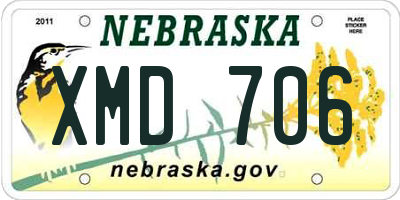 NE license plate XMD706