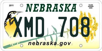NE license plate XMD708
