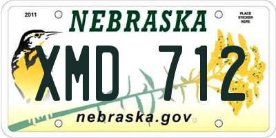 NE license plate XMD712