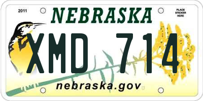 NE license plate XMD714