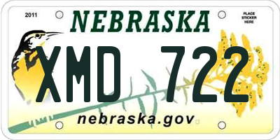 NE license plate XMD722