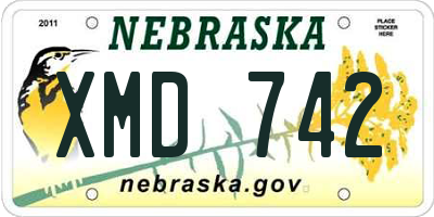 NE license plate XMD742