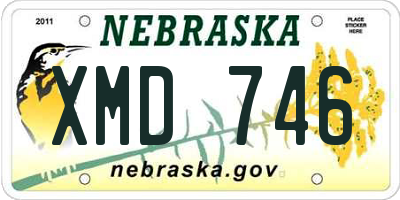 NE license plate XMD746