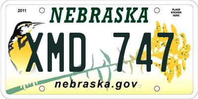 NE license plate XMD747