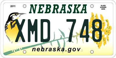 NE license plate XMD748