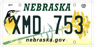 NE license plate XMD753