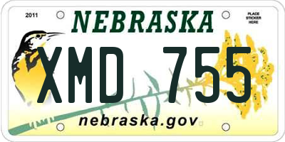 NE license plate XMD755