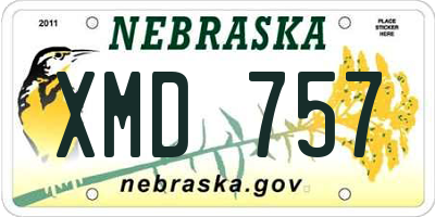 NE license plate XMD757