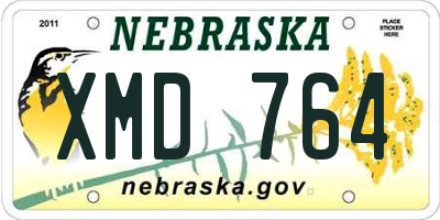 NE license plate XMD764