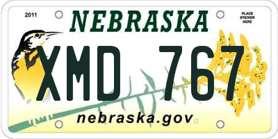 NE license plate XMD767