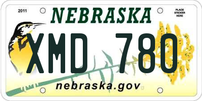 NE license plate XMD780