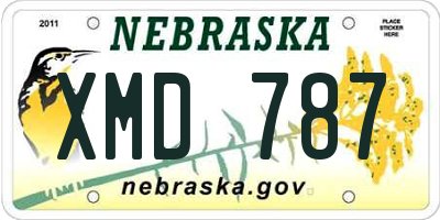 NE license plate XMD787