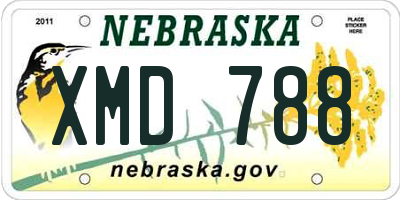 NE license plate XMD788