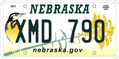 NE license plate XMD790