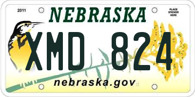 NE license plate XMD824