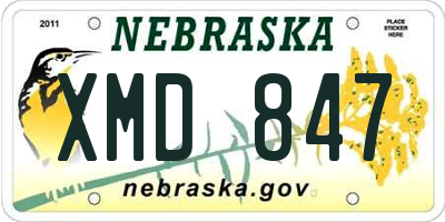 NE license plate XMD847
