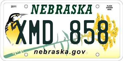 NE license plate XMD858