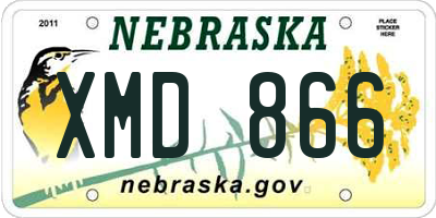 NE license plate XMD866