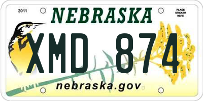 NE license plate XMD874
