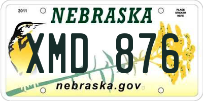 NE license plate XMD876