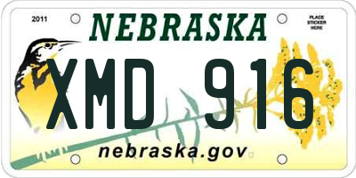 NE license plate XMD916