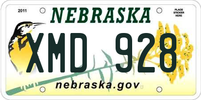 NE license plate XMD928
