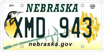 NE license plate XMD943