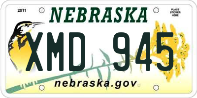 NE license plate XMD945