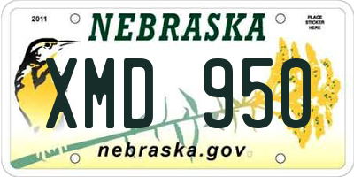 NE license plate XMD950