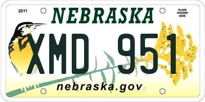 NE license plate XMD951