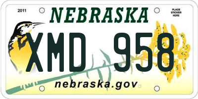 NE license plate XMD958