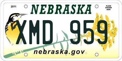 NE license plate XMD959