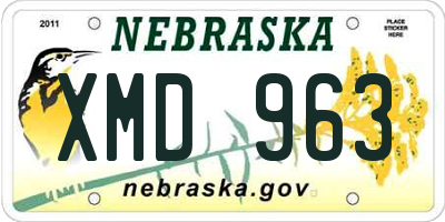 NE license plate XMD963