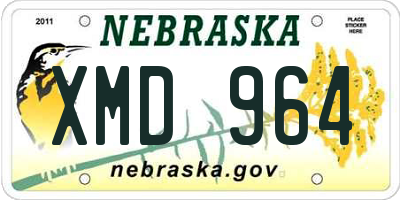 NE license plate XMD964