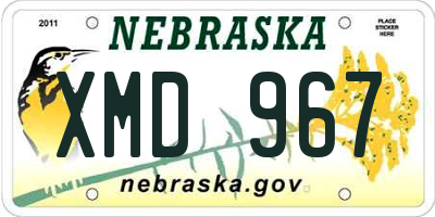 NE license plate XMD967