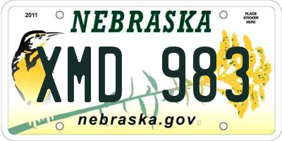 NE license plate XMD983
