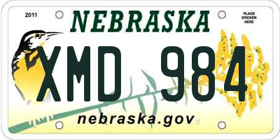 NE license plate XMD984