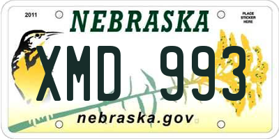 NE license plate XMD993