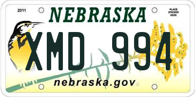 NE license plate XMD994
