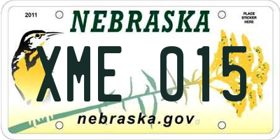NE license plate XME015