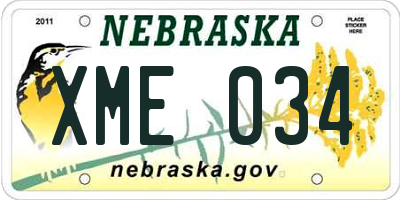 NE license plate XME034
