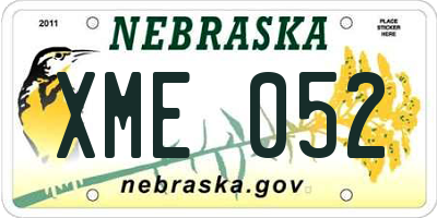 NE license plate XME052