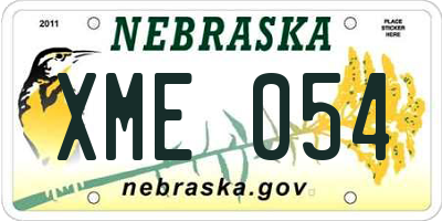 NE license plate XME054